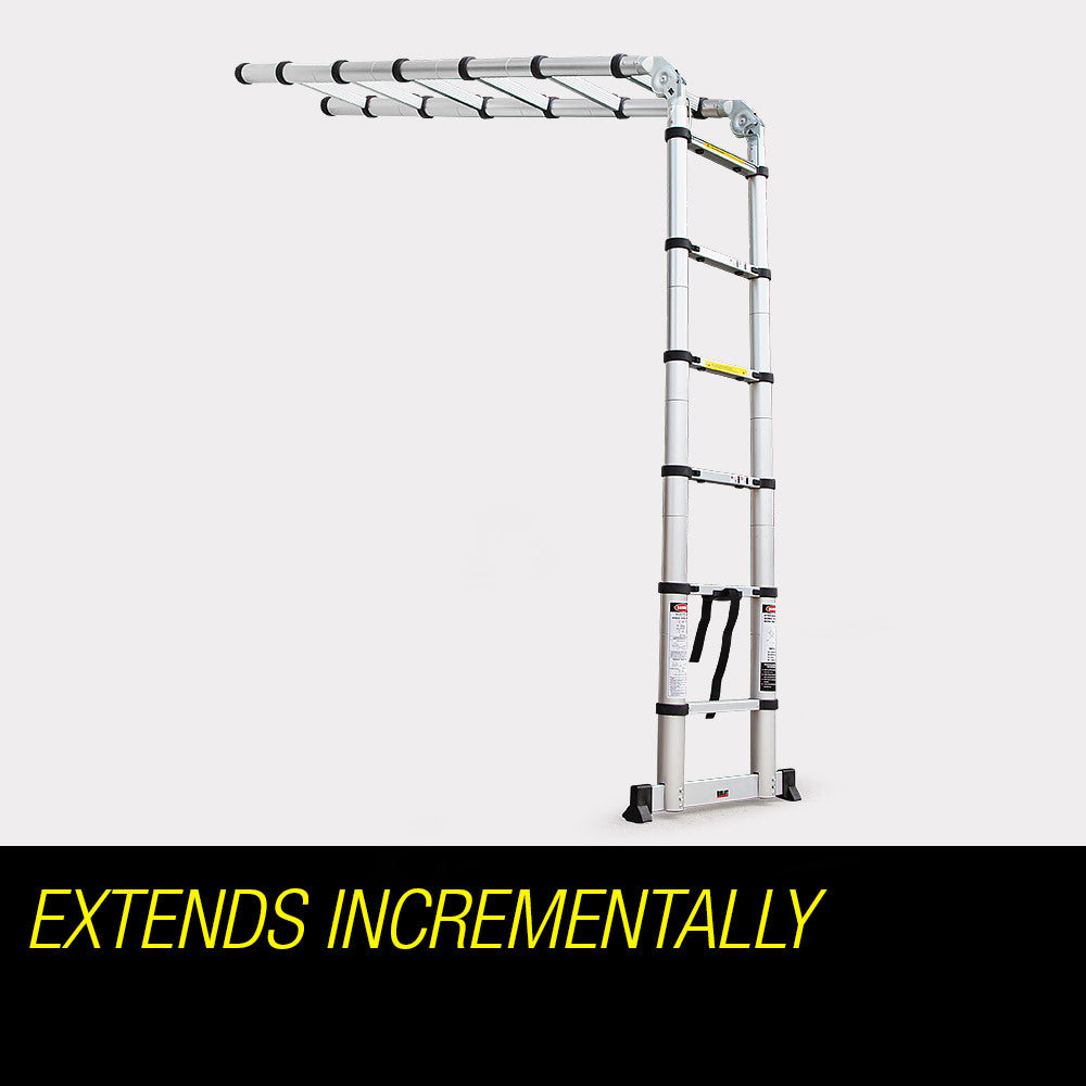 3.8m Telescopic Folding Ladder, SGS Certified, Aluminium, Bullet