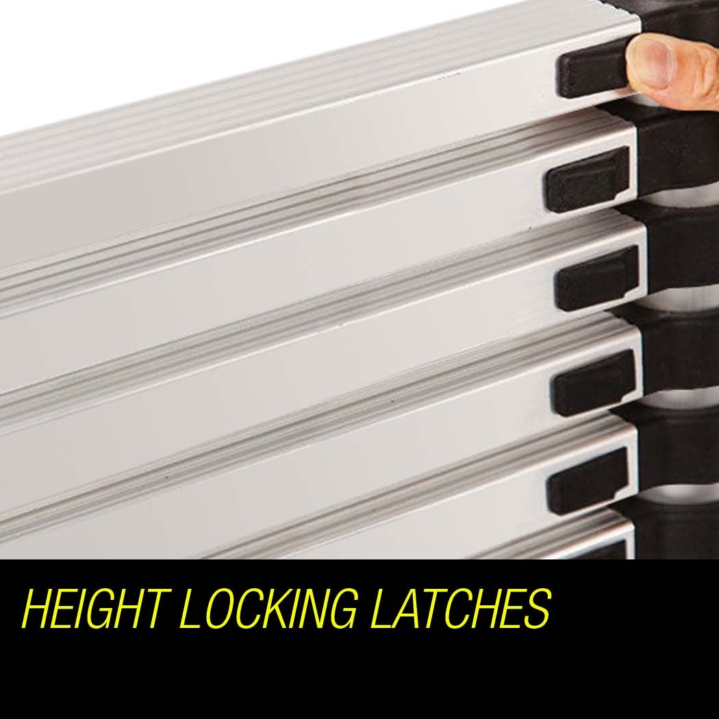 3.8m Telescopic Aluminium Ladder, 120kg Capacity, Bullet