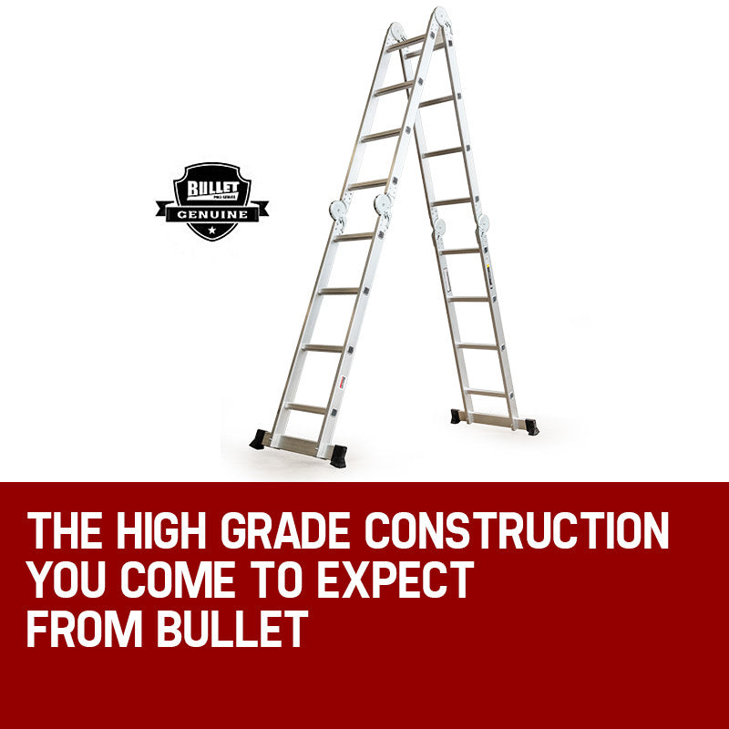 Lightweight 4.7m Multi-Fold Aluminium Ladder with Platforms - Bullet