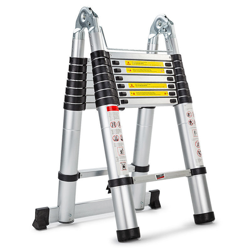 5m Aluminium Telescopic Multipurpose Ladder, 120kg Capacity, BULLET