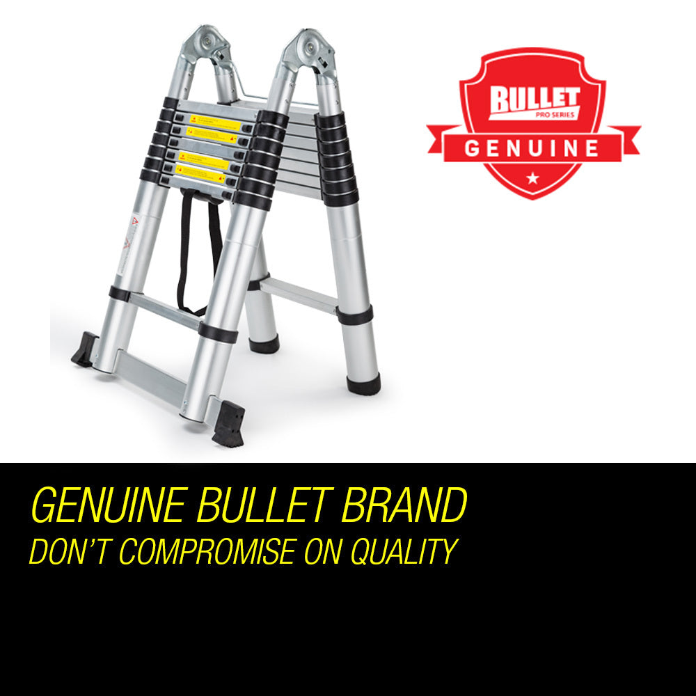 5m Aluminium Telescopic Multipurpose Ladder, 120kg Capacity, BULLET