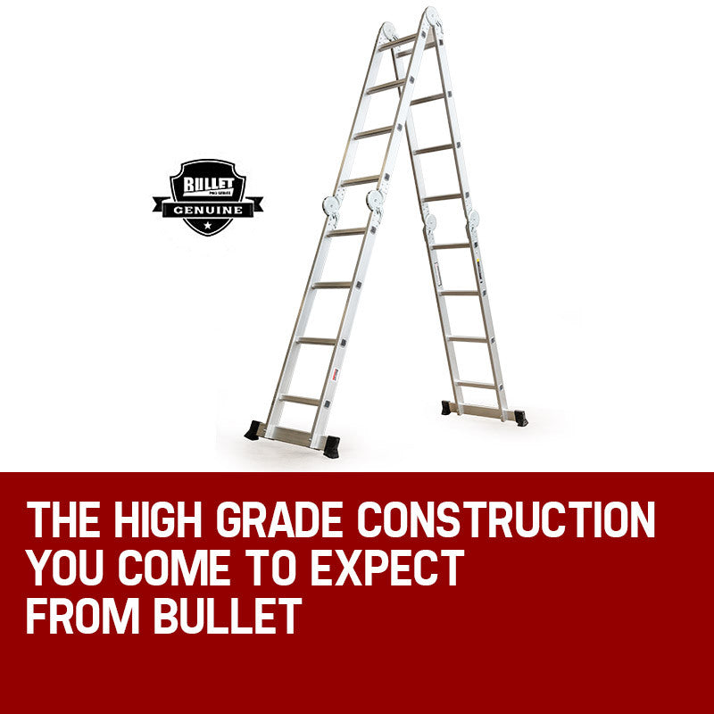 5.8m Multipurpose Aluminum Folding Ladder, 120kg Load - Bullet