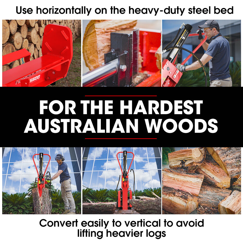 HPS500 20 Tonne Petrol Hydraulic Log Splitter Horizontal Vertical