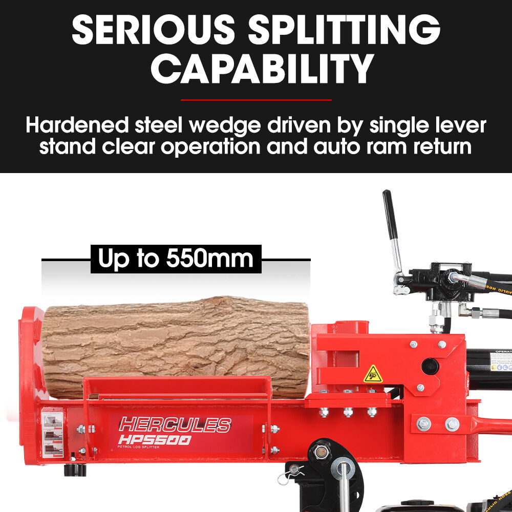 HPS500 20 Tonne Petrol Hydraulic Log Splitter Horizontal Vertical