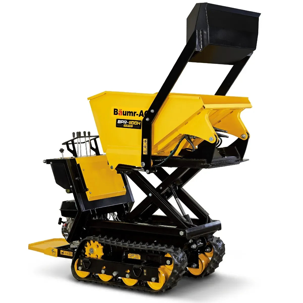 BAUMR-AG Tracked High Lifting/Tipping Power Barrow, 500kg Load Capacity, Hydrostatic, 9hp Engine