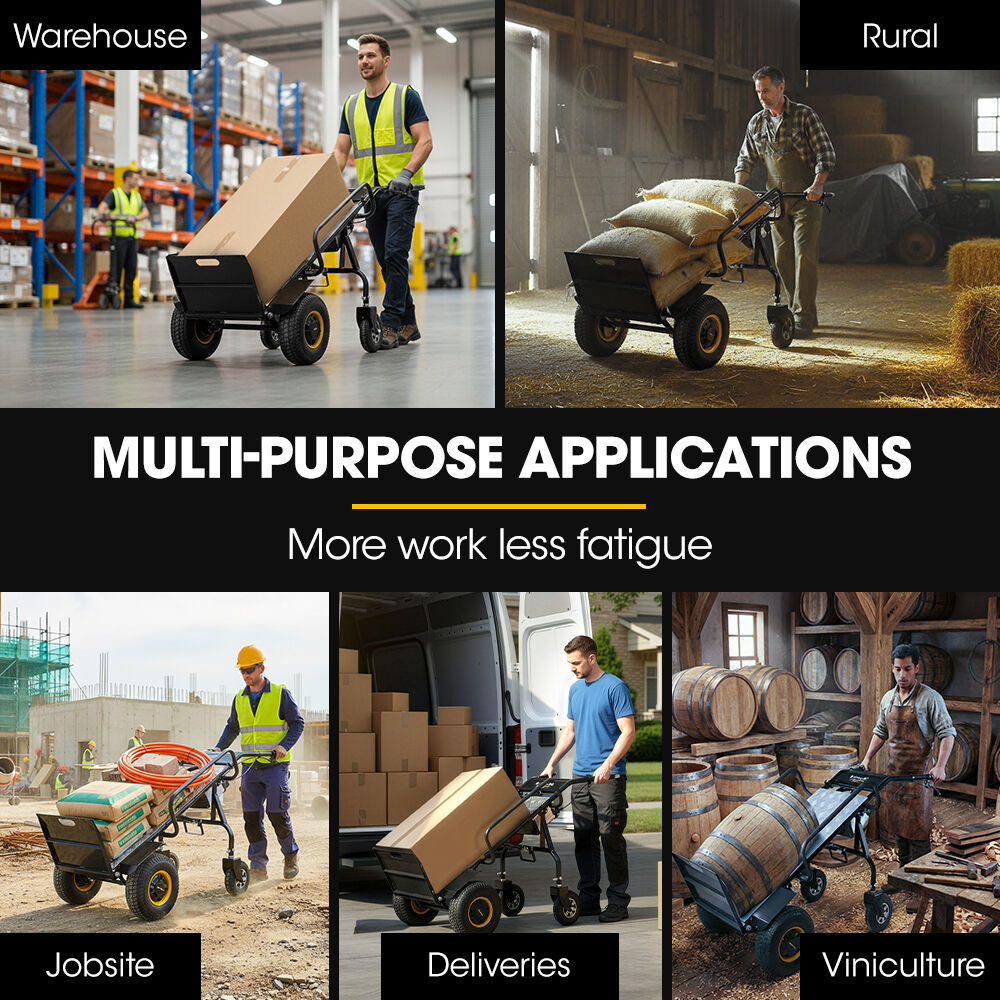 BAUMR-AG 40V Li-ion 260kg Electric Powered Hand Truck Trolley, 400W Brushless motor, Up to 6km/h, 4hr Runtime, Adjustable Width, Folds for Logistics, Moving