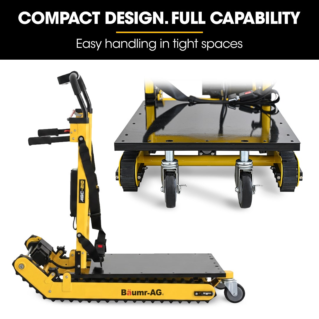 BAUMR-AG Heavy Duty 400W Electric Stair Climbing Hand Truck 210kg Load, Adjustable Tilt, Foldable Motorised Dolly Cart for Moving Furniture Appliances Equipment