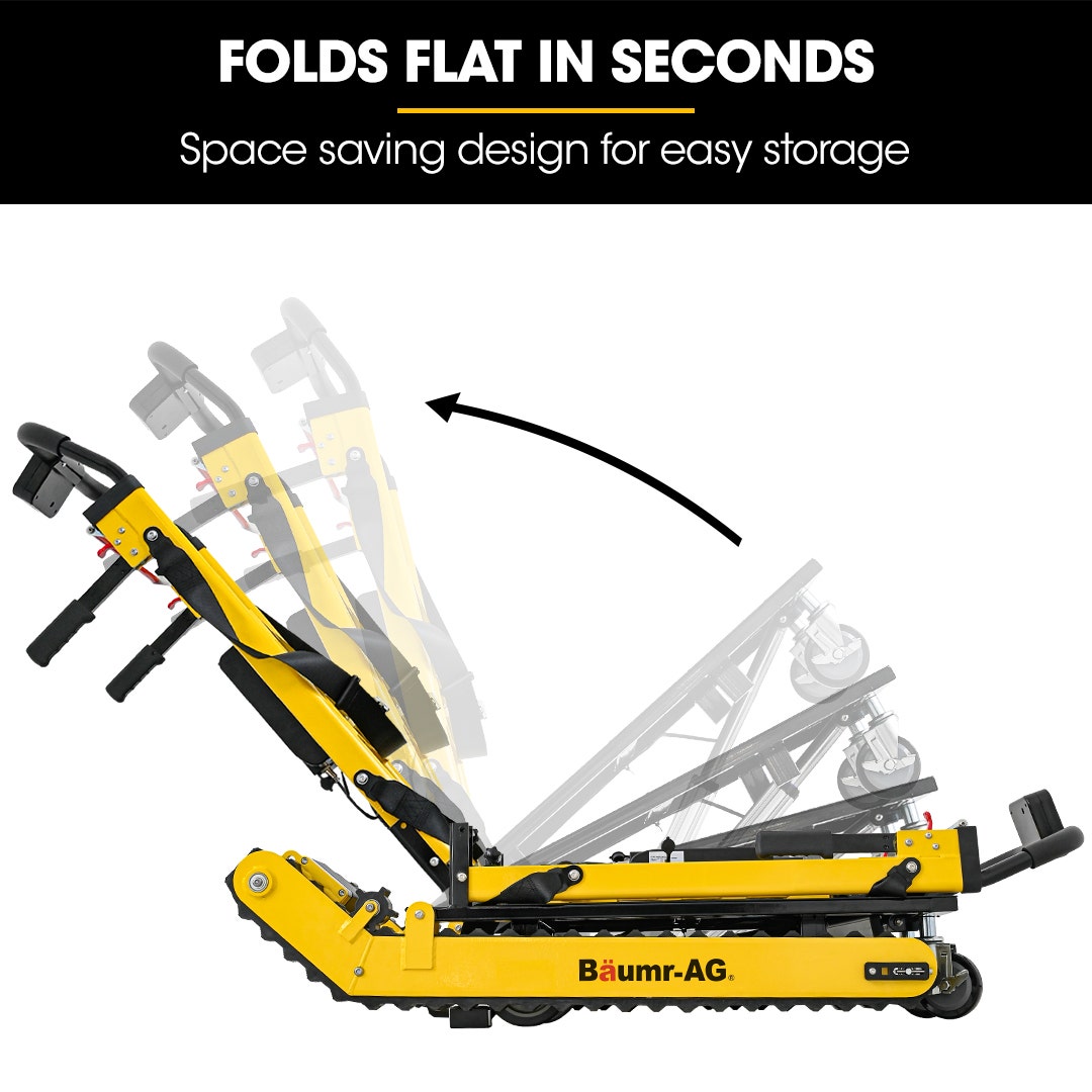 BAUMR-AG Heavy Duty 400W Electric Stair Climbing Hand Truck 210kg Load, Adjustable Tilt, Foldable Motorised Dolly Cart for Moving Furniture Appliances Equipment
