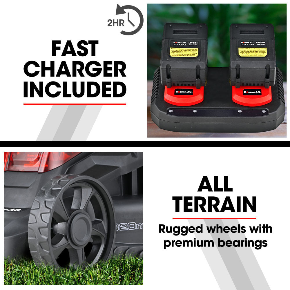 450CX 320mm Cordless Lawn Mower Kit 40V Brushless Black/Red