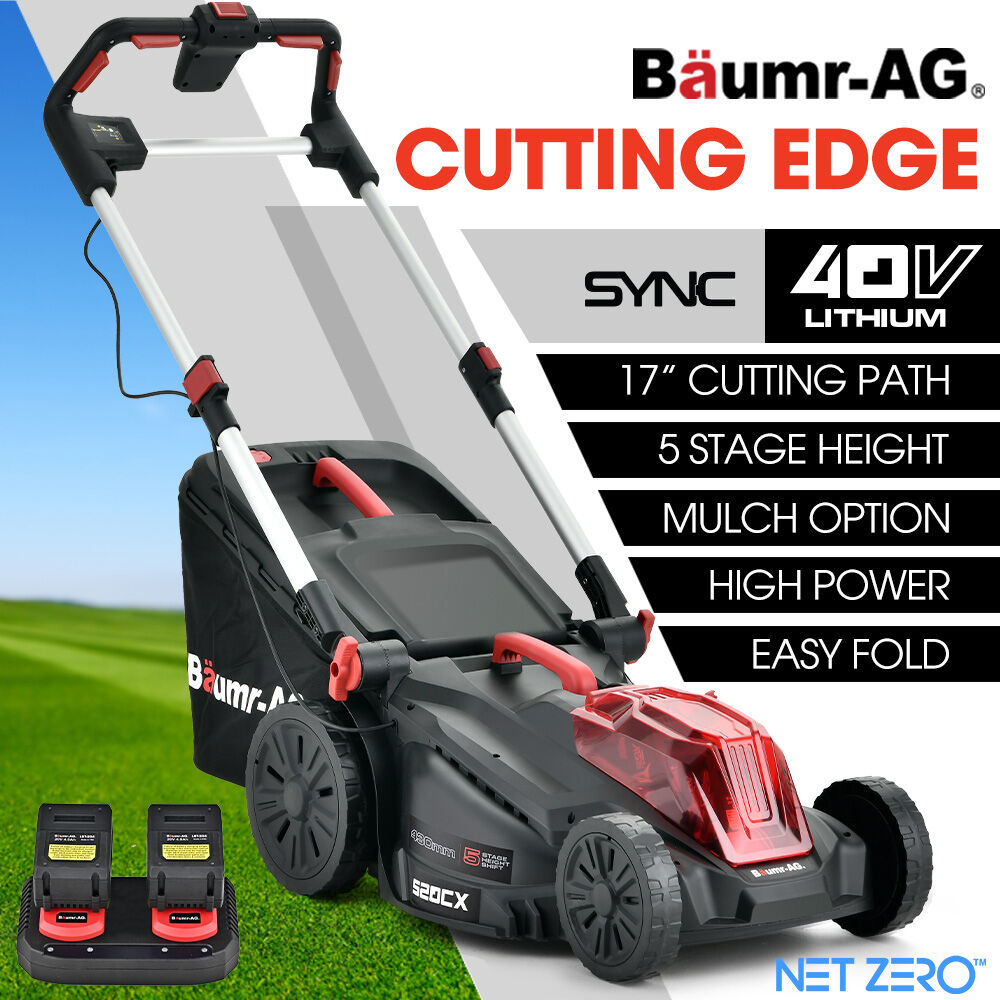 40V Sync 17" Cordless Lawn Mower Kit Black/Red