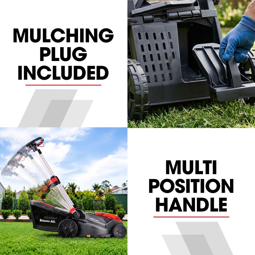 BAUMR-AG 620CXS 40V SYNC 21" Self-Propelled Cordless Lawn Mower Kit, VertiStore, Fast Charger, 2 x 4Ah Batteries, 8 Heights, Brushless, 510mm Cut Width