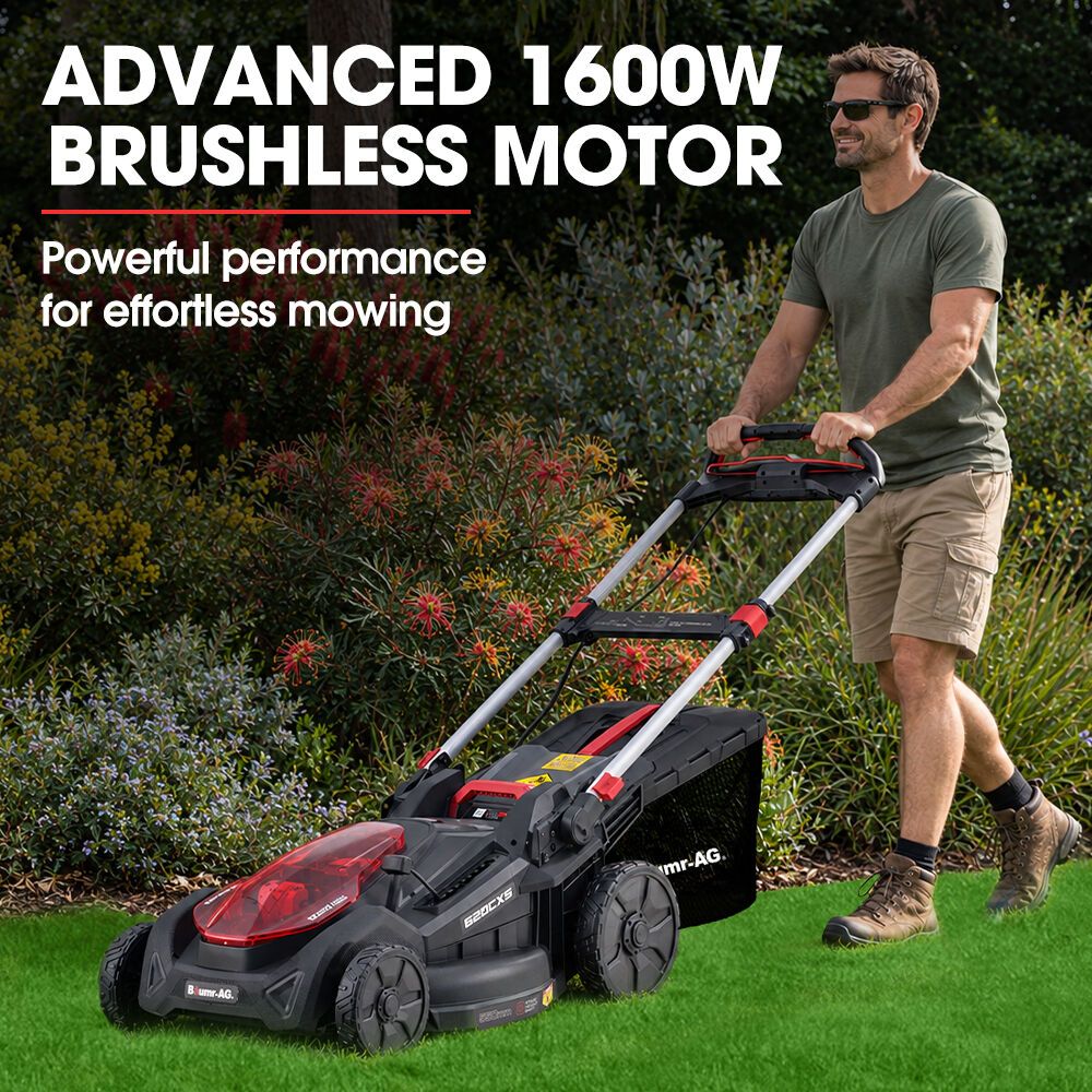 BAUMR-AG 620CXS 40V SYNC 21" Self-Propelled Cordless Lawn Mower Kit, VertiStore, Fast Charger, 2 x 4Ah Batteries, 8 Heights, Brushless, 510mm Cut Width