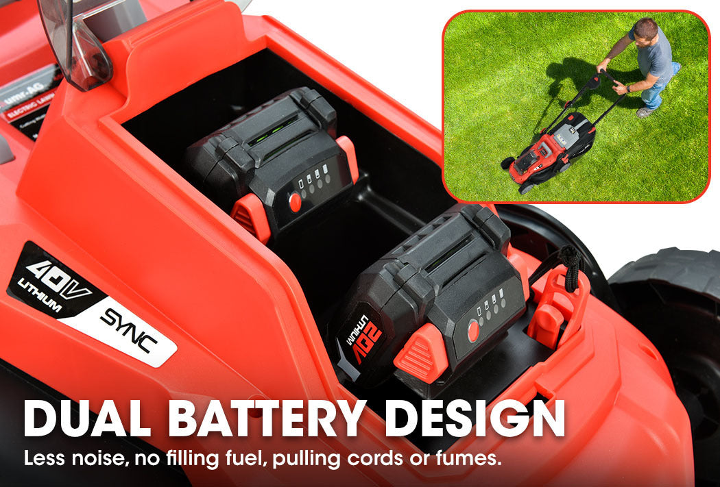 Lightweight 40V Electric Cordless Lawn Mower Kit w/ 35L Catcher - Baumr-AG