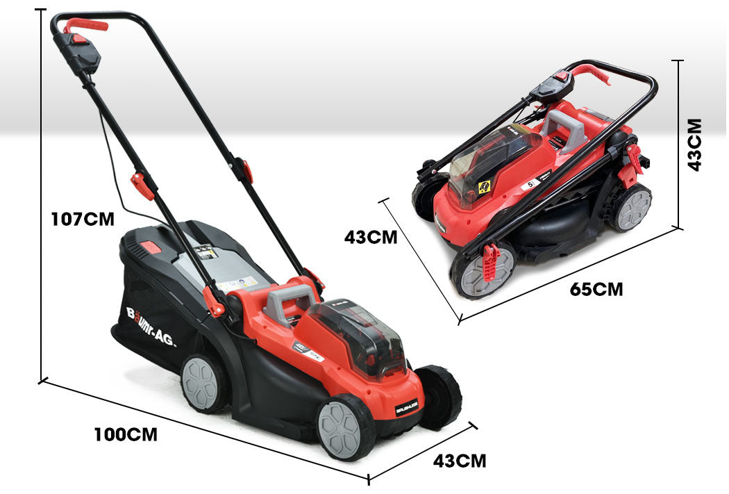 Lightweight 40V Electric Cordless Lawn Mower Kit w/ 35L Catcher - Baumr-AG