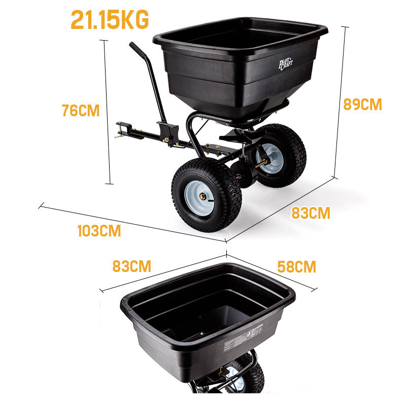 90kg Poly Tow-Behind Broadcast Spreader with Impeller - Plantcraft