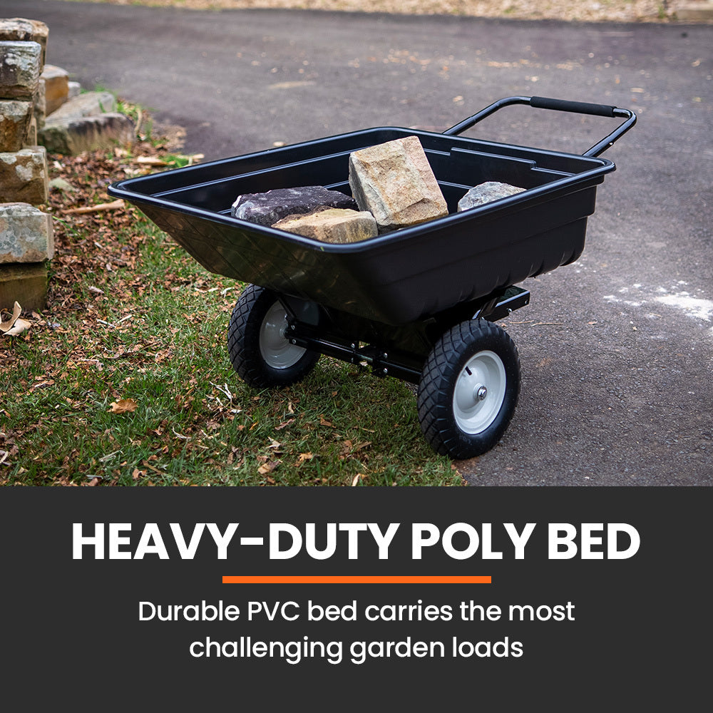 Heavy-Duty Poly Dump Cart Wheelbarrow, 270kg Capacity - PlantCraft