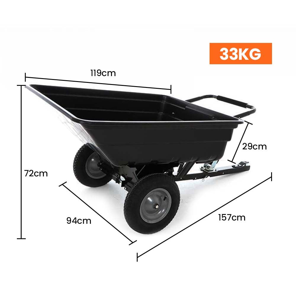 Heavy-Duty Poly Dump Cart Wheelbarrow, 270kg Capacity - PlantCraft