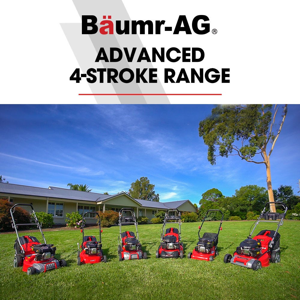 Baumr-AG 730EX 18" Petrol Lawn Mower 150cc Steel Deck 8 Heights