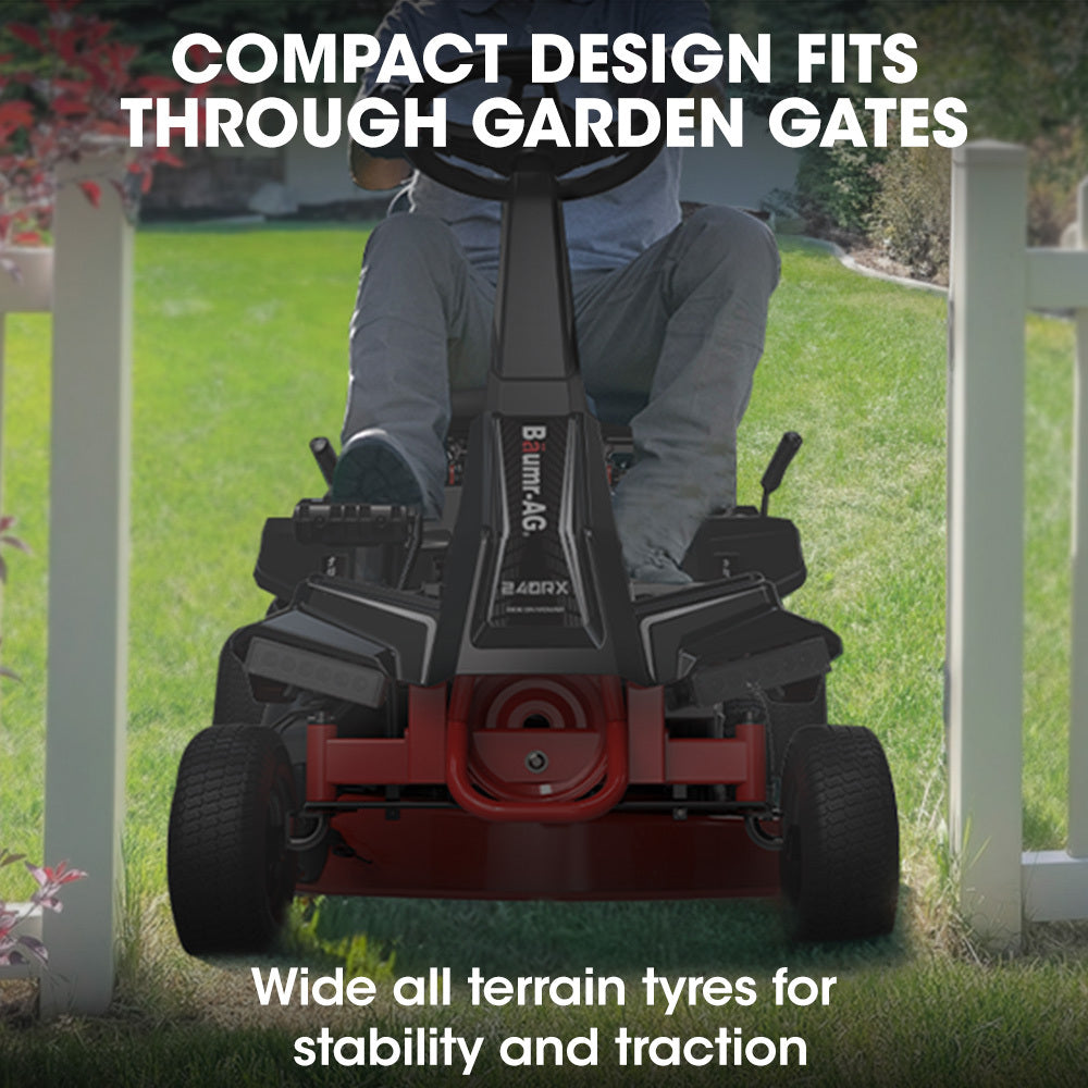 Baumr-AG 24" Ride-On Lawn Mower 6HP Electric Start 5 Cut Heights