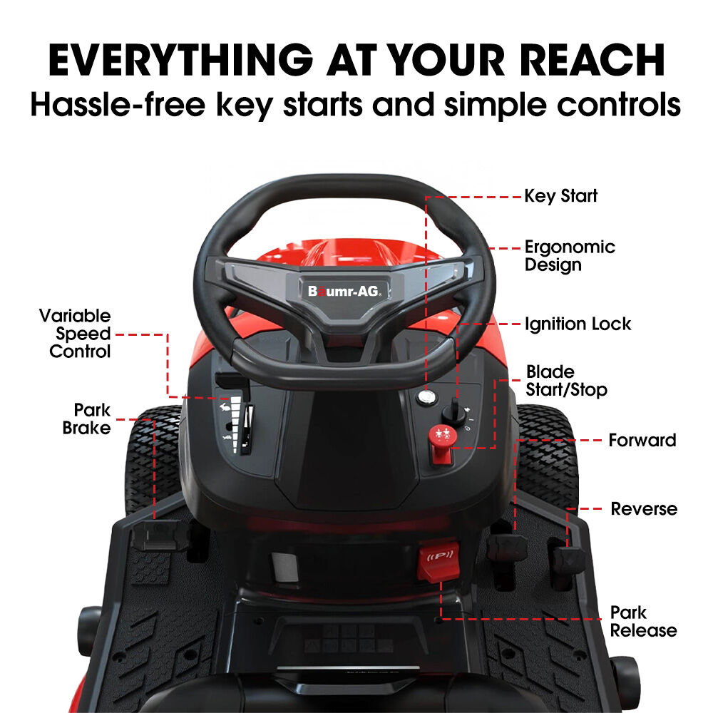 RX380 38" Ride-On Mower Tractor Electric Start 14hp Hydrostatic 100kg Towing
