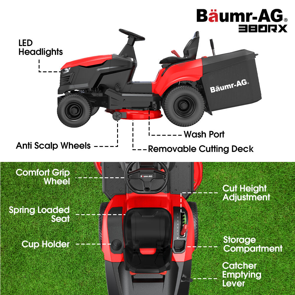 RX380 38" Ride-On Mower Tractor Electric Start 14hp Hydrostatic 100kg Towing