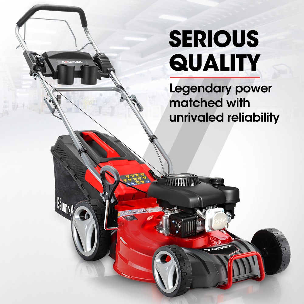 Baumr-AG 18" Self-Propelled Petrol Lawn Mower 150cc Steel Deck
