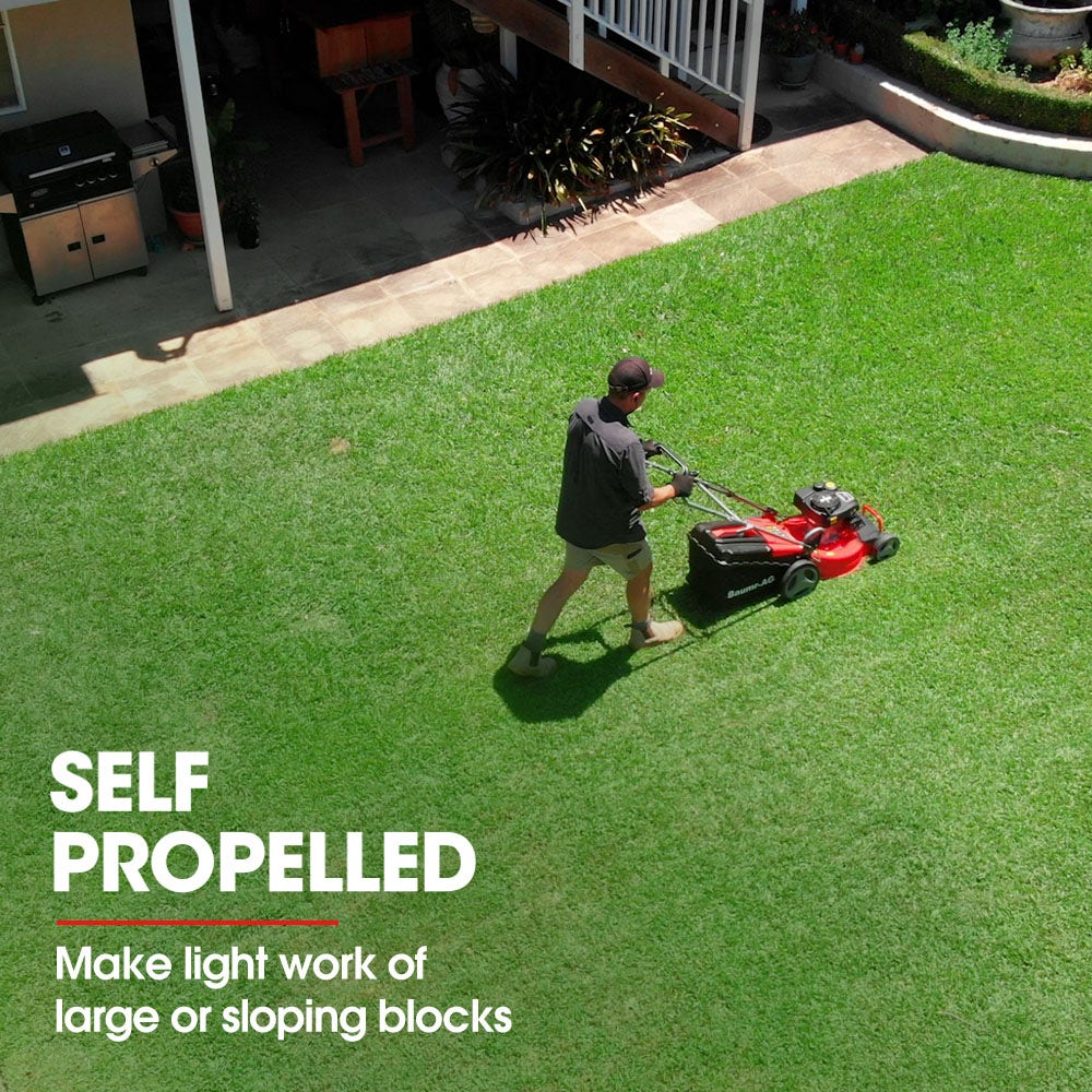 Baumr-AG 18" Self-Propelled Petrol Lawn Mower 150cc Steel Deck