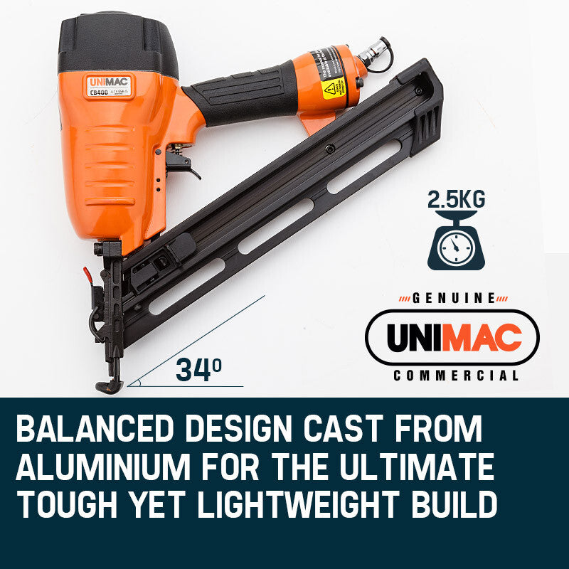 Heavy Duty 15-Gauge Air Nailer w/ Case, 100 Capacity - Unimac