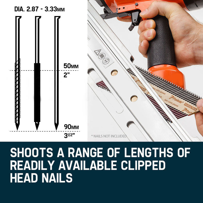 Heavy-Duty Angled Framing Nail Gun 50-90mm | Unimac CB500