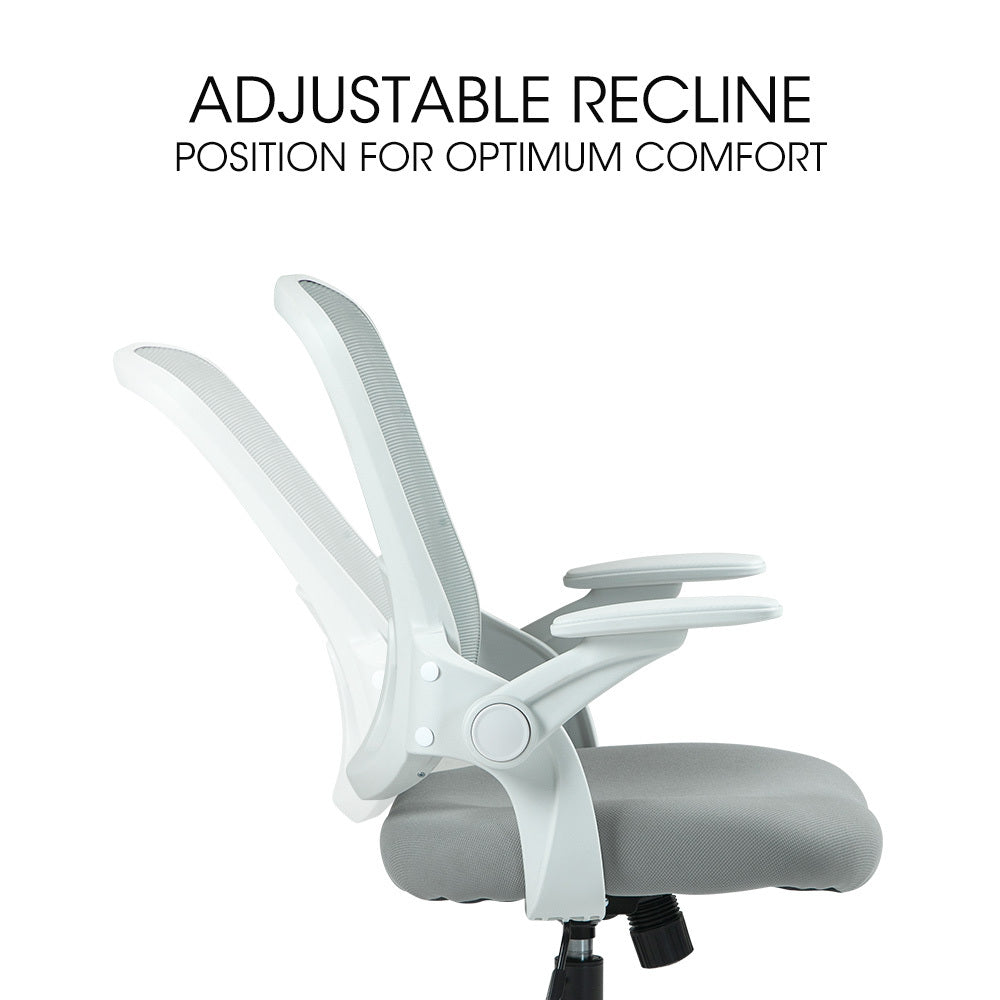 Ergosi Ergonomic Office Chair Adjustable Recline Grey Mesh/White Frame