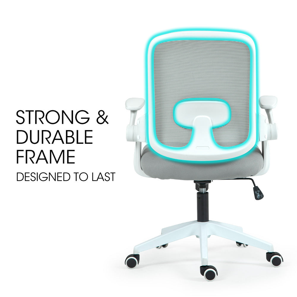 Ergosi Ergonomic Office Chair Adjustable Recline Grey Mesh/White Frame
