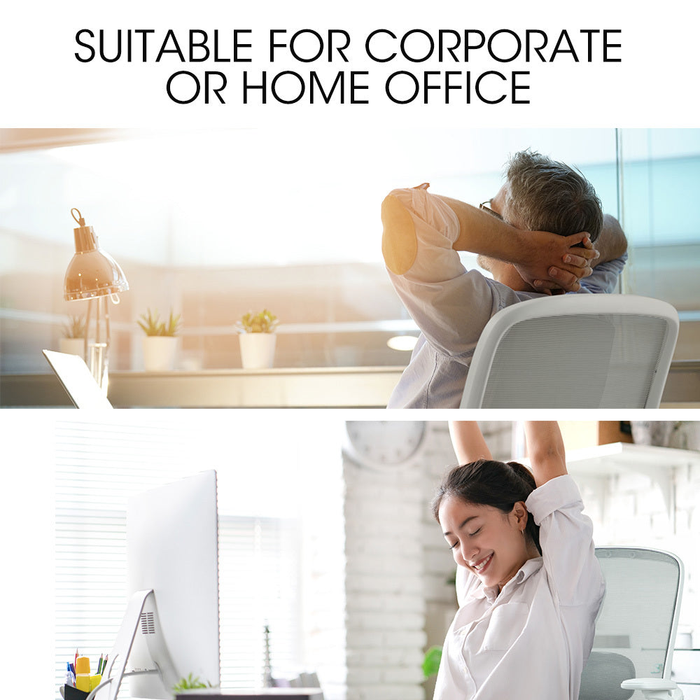 Ergosi Ergonomic Office Chair Adjustable Recline Grey Mesh/White Frame