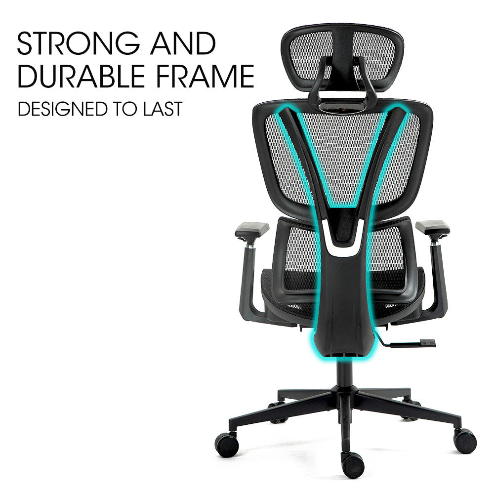 Ergosi Ergonomic Office Chair Black Mesh Adjustable Lumbar and Headrest