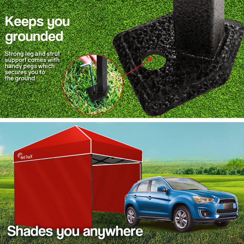 Durable 3x3m Folding Gazebo with LED Lamp and Walls by Red Track