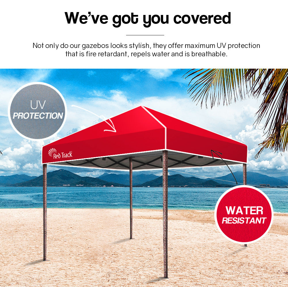 Durable 3x3m Folding Gazebo with LED Lamp and Walls by Red Track