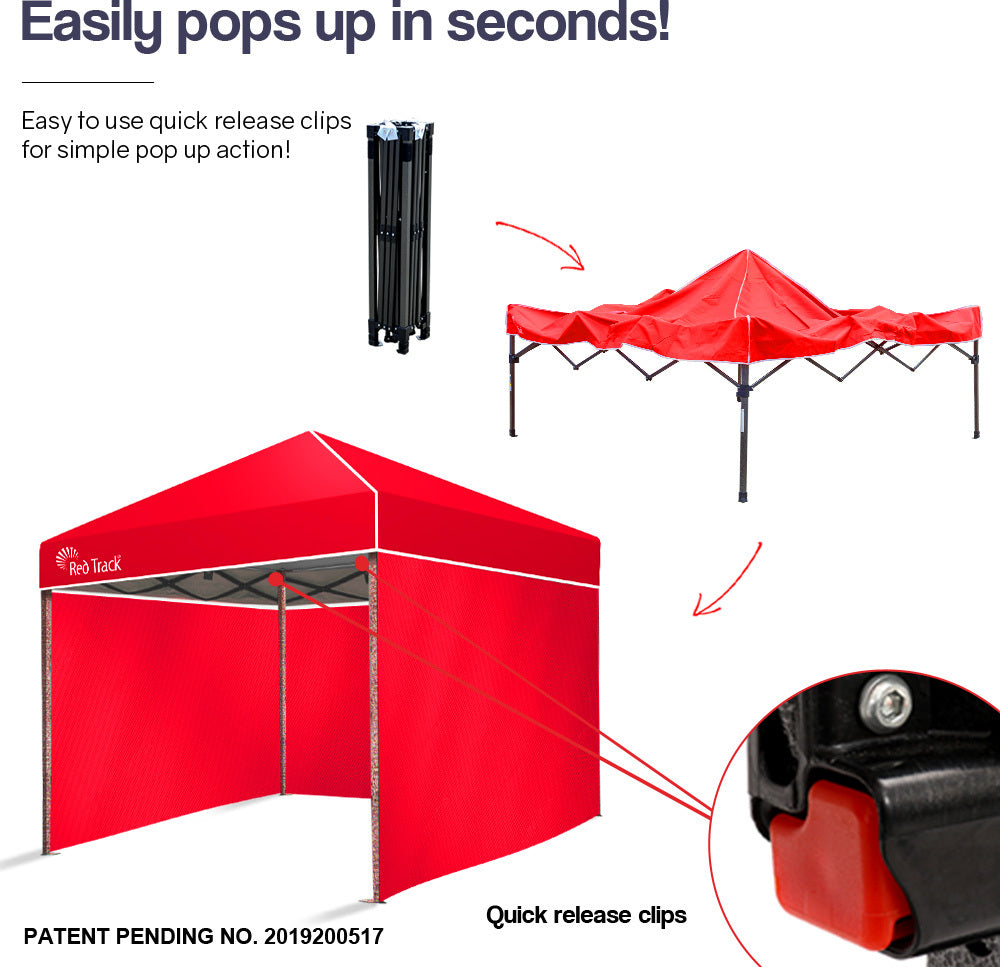 Durable 3x3m Folding Gazebo with LED Lamp and Walls by Red Track