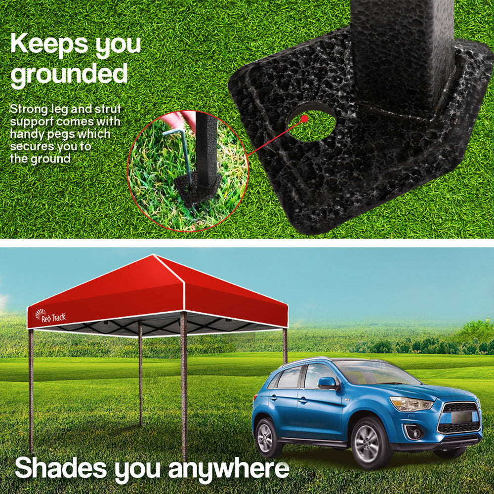 Super Strong 3x3m Folding Gazebo, Red, Pop-Up, Outdoor – Red Track