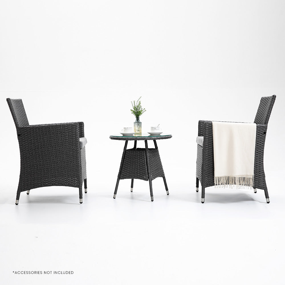 UV-Resistant 3 Piece Outdoor Set, Table & Chairs - London Rattan