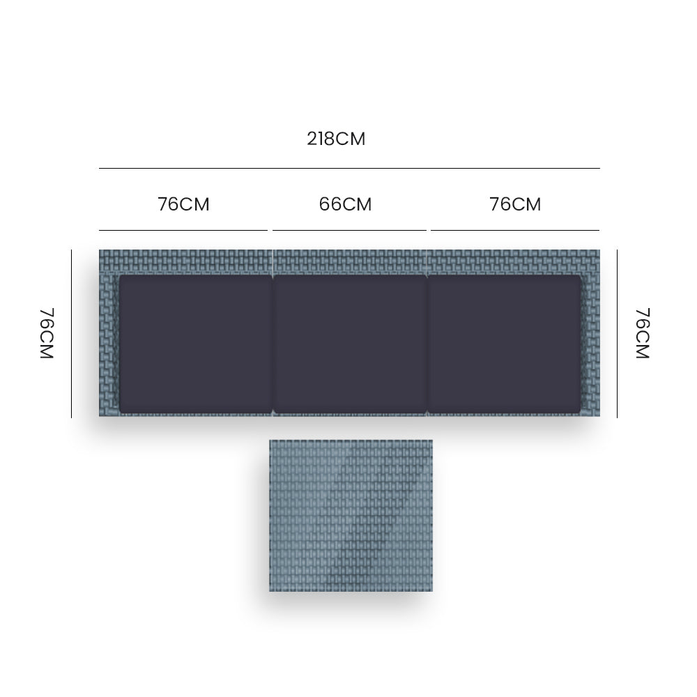 Modular UV-Resistant 4 Piece Outdoor Lounge Set, Grey by London Rattan