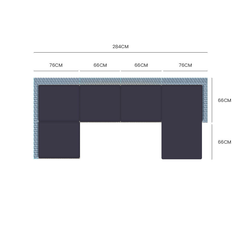 Modular 6-Seater Outdoor Lounge Set, UV-Resistant - London Rattan