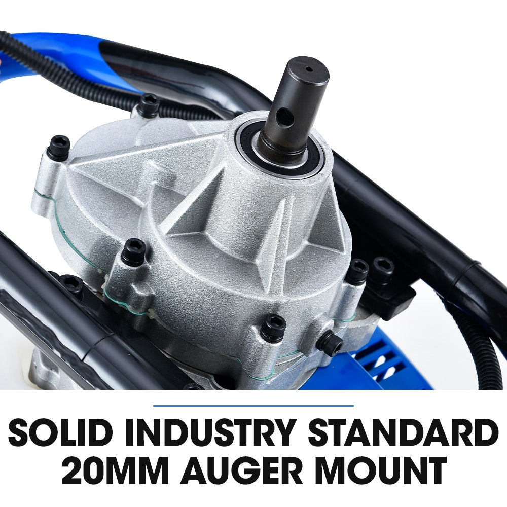 PowerBlade PD950 52cc Petrol Post Hole Digger 3 Auger Bits 600mm Extension