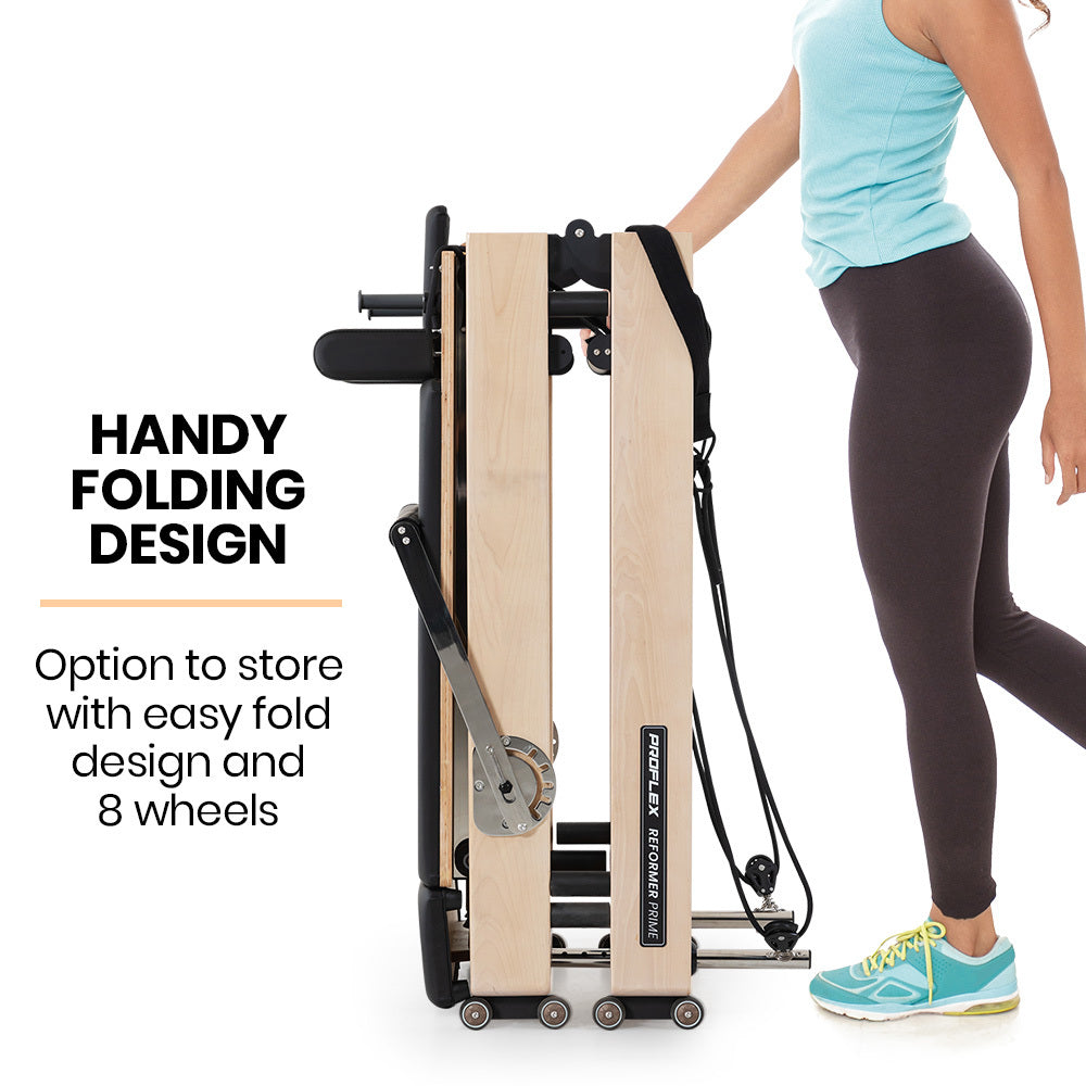 Proflex Reformer Prime Wooden Pilates Machine Folding with Jump Board