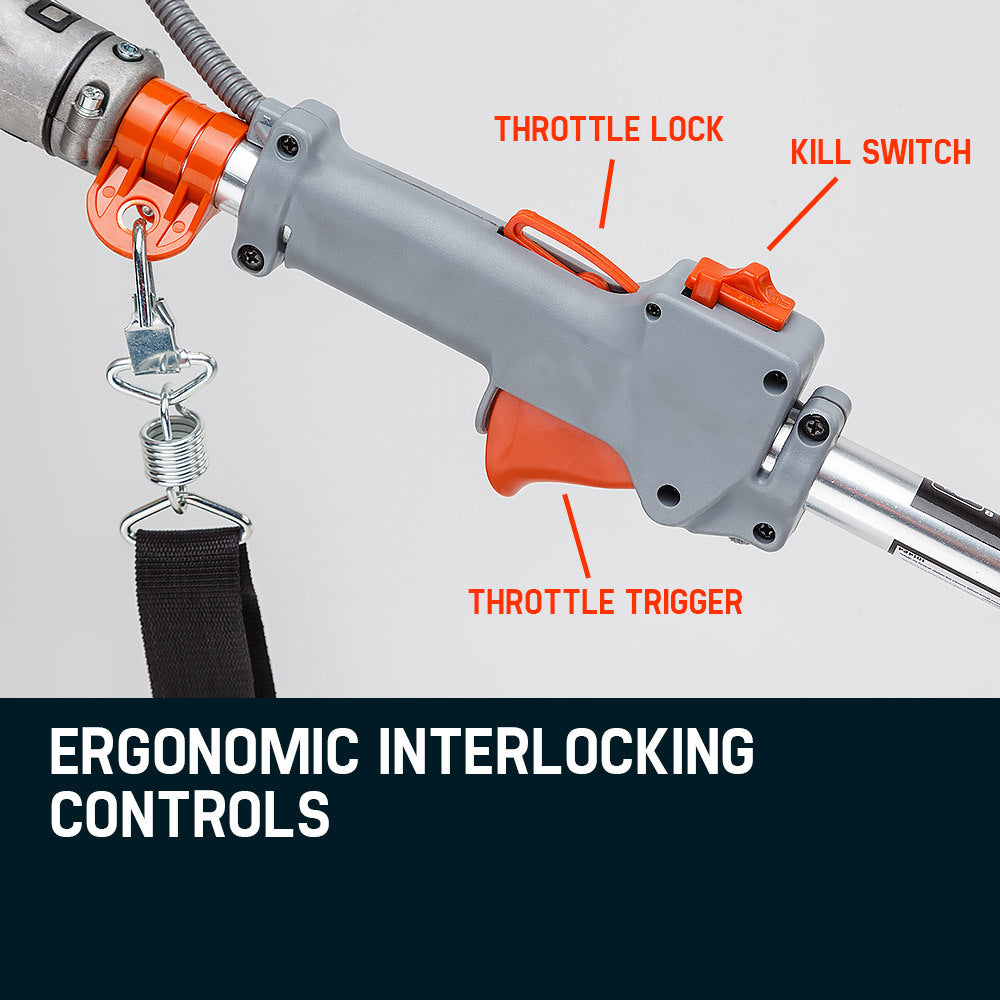 Powerful 62CC Pole Chainsaw, Adjustable Feed, Extension Shafts - MTM