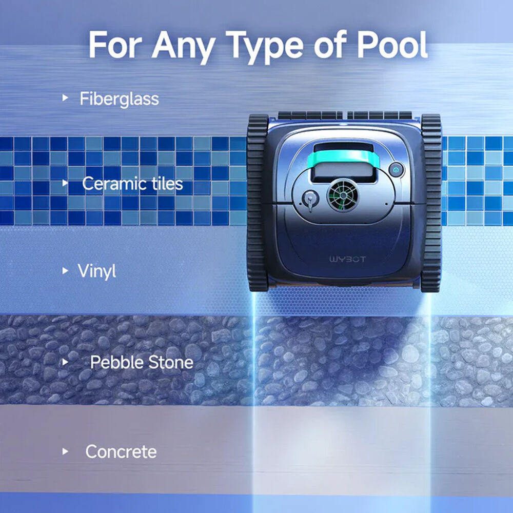WYBOT C1 Cordless Robotic Pool Cleaner, with APP Control, Auto Vacuum Robot, Wall & Waterline Cleaning, Above Ground Inground up to 150sqm