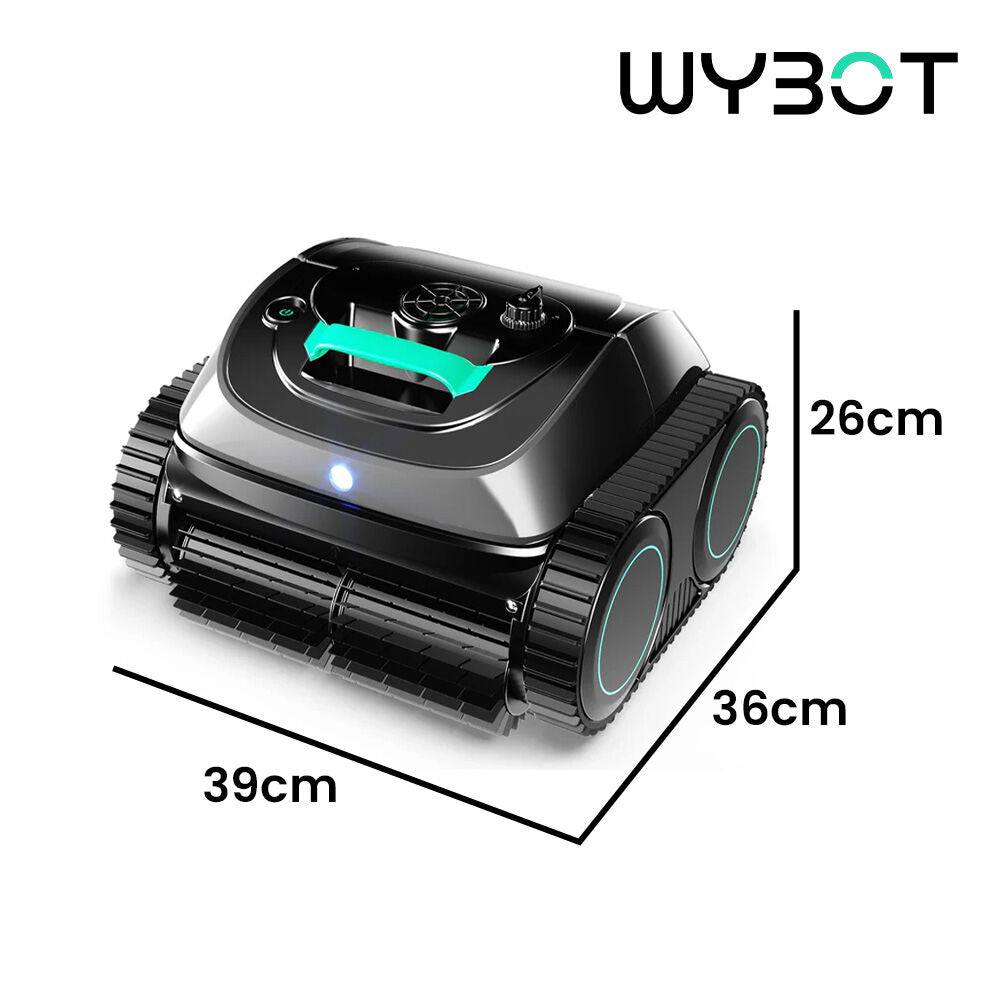 WYBOT C1 Cordless Robotic Pool Cleaner, with APP Control, Auto Vacuum Robot, Wall & Waterline Cleaning, Above Ground Inground up to 150sqm