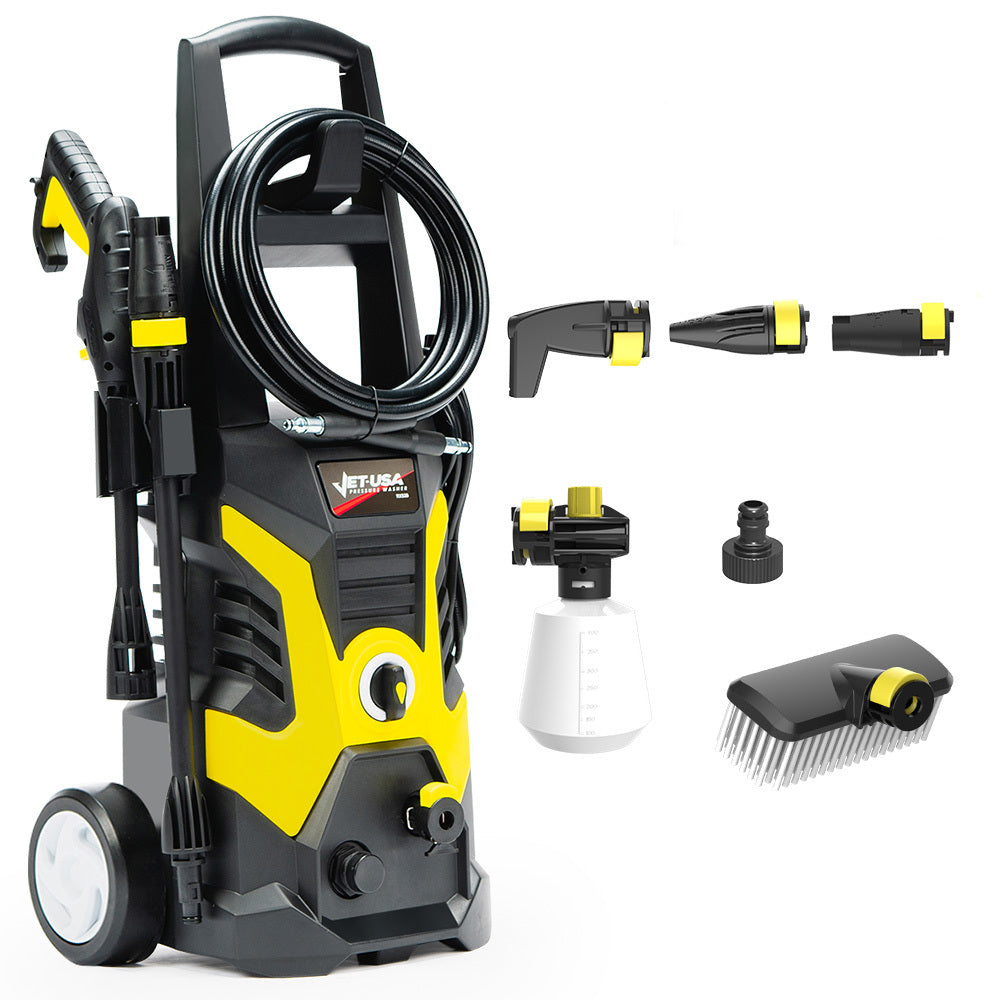 RX530 2400PSI Electric Pressure Washer 3 Nozzles Brush Head Detergent Bottle