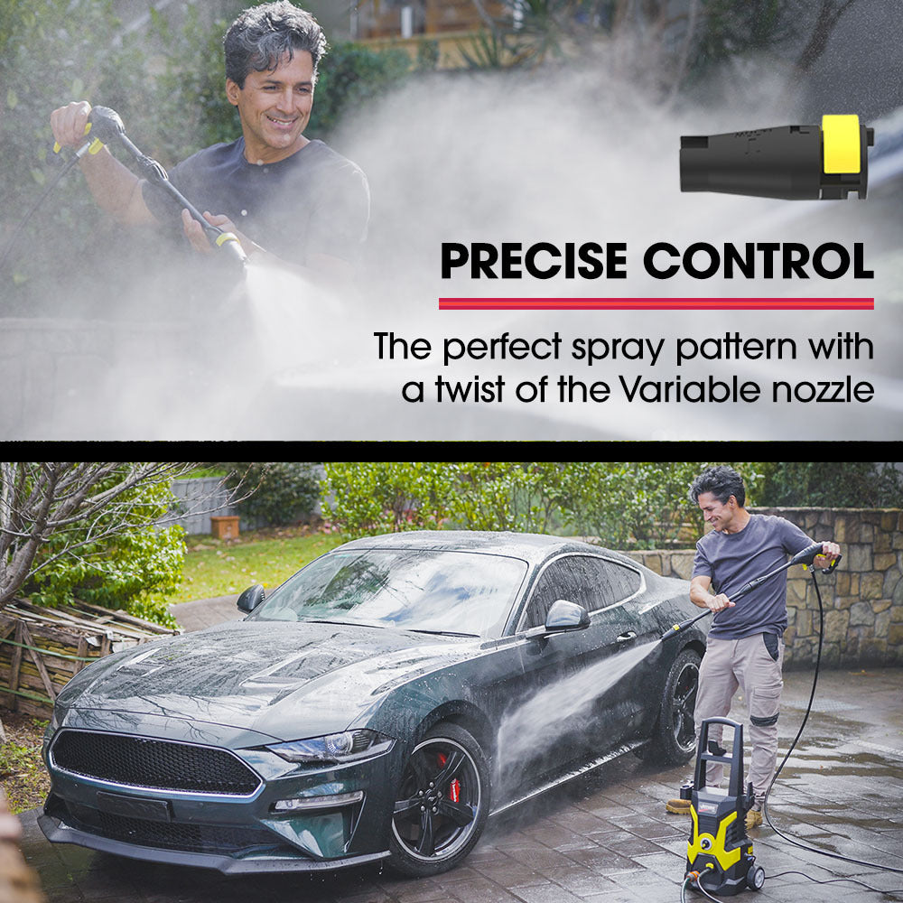 RX530 2400PSI Electric Pressure Washer 3 Nozzles Brush Head Detergent Bottle