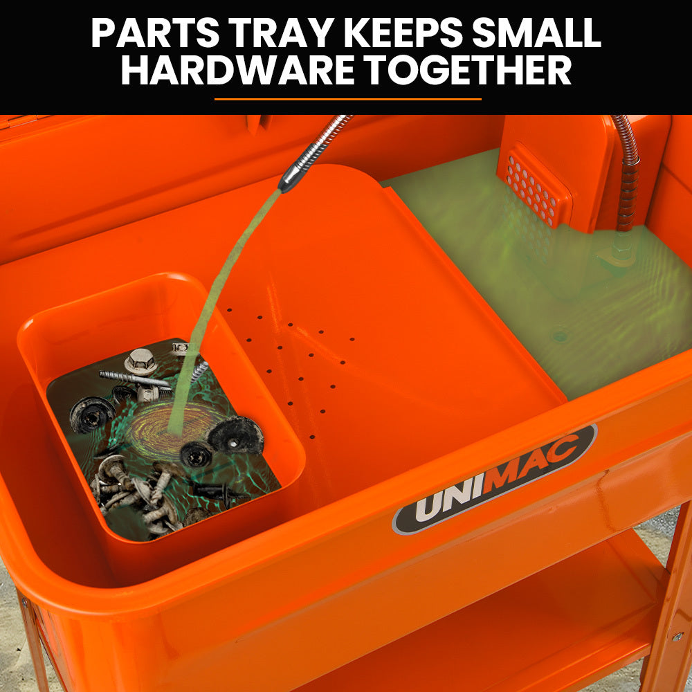 Unimac 86L Heavy Duty Auto Parts Washer Removable Shelf