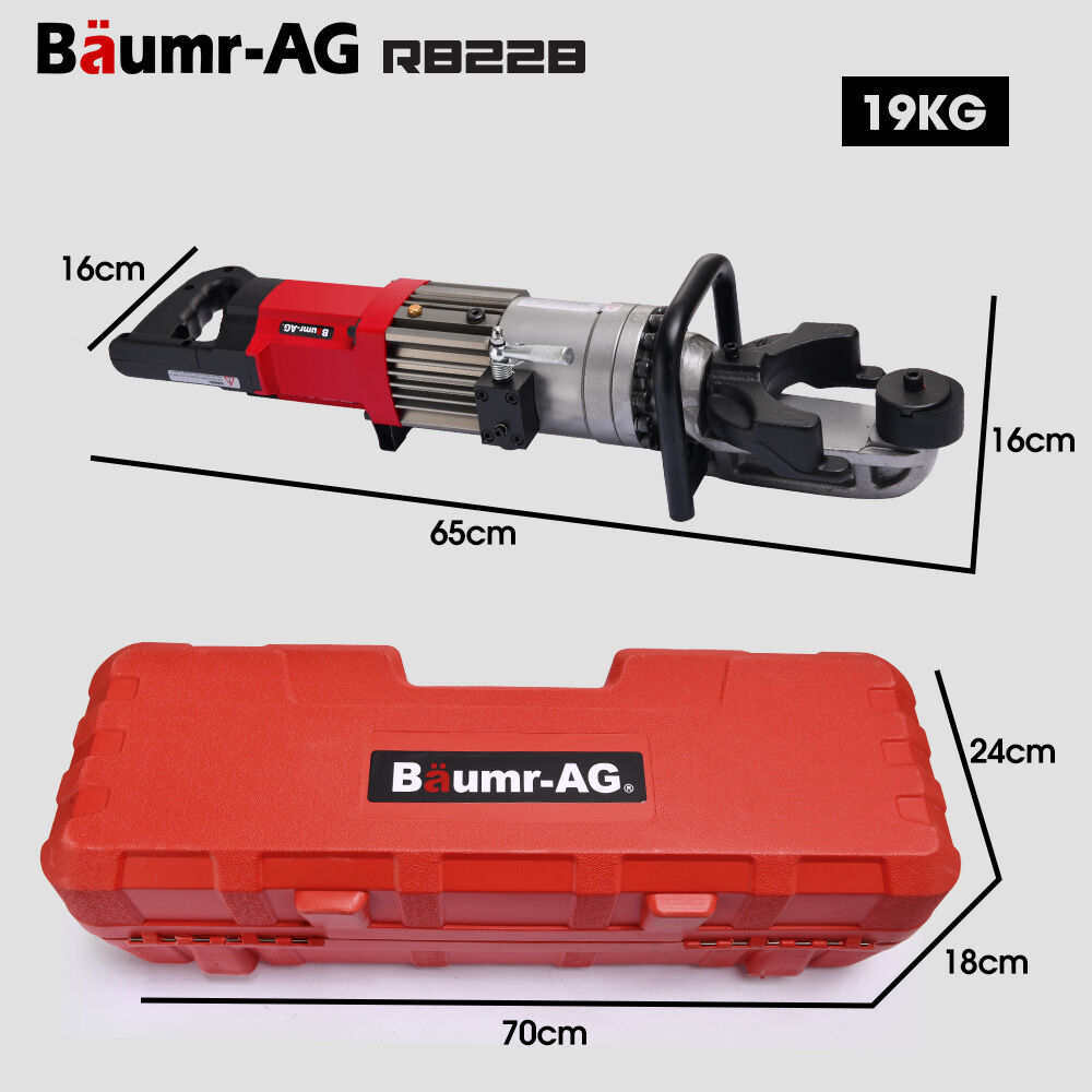 RB22B 10-22mm Heavy-Duty Electric Rebar Bender 1200W with Carry Case