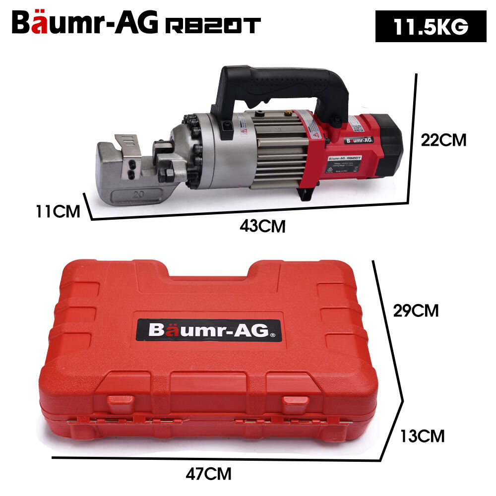 RB20T 4-20mm Electric Hydraulic Rebar Cutter 1000W with Carry Case